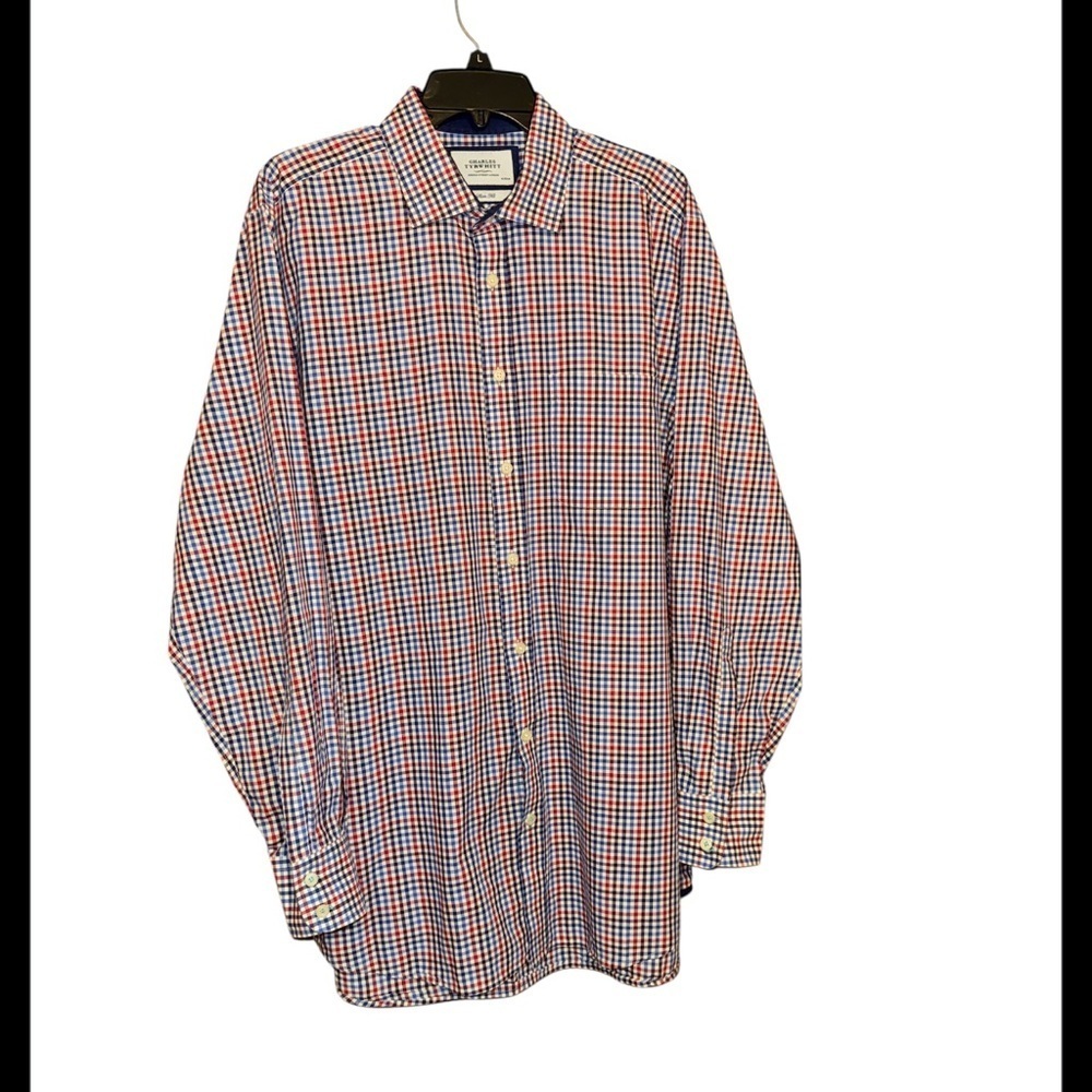 Charles Tyrwhitt Slim Fit 17/35 In Men's Checkered Shirt - Red And Blue — image 2 of 6